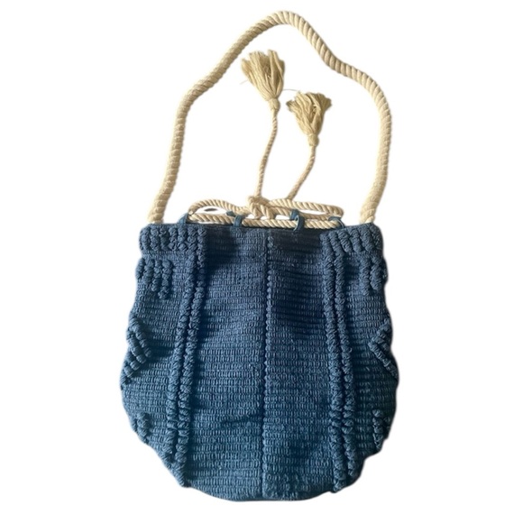 Do Everything in Love Bags & Handbags for Women for sale | eBay DO EVERYTHING IN LOVE Boho Blue Macrame Bucket Shoulder Bag